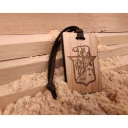 Bagmrke, tr med lderrem