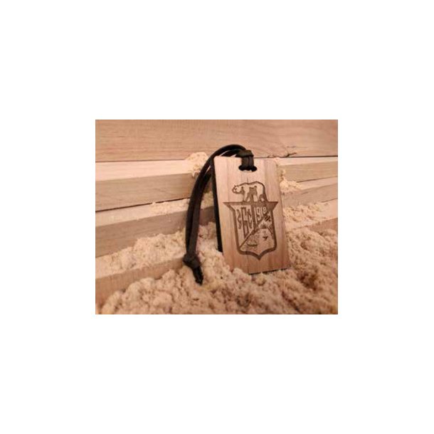 Bagmrke, tr med lderrem