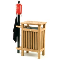 Affaldsstativ i Teaktr (inkl - affaldsbeholder i plastik)