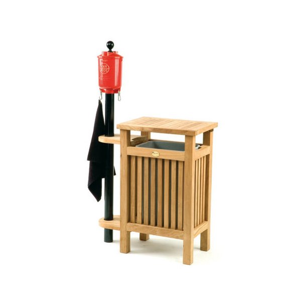 Affaldsstativ i Teaktr (inkl - affaldsbeholder i plastik)