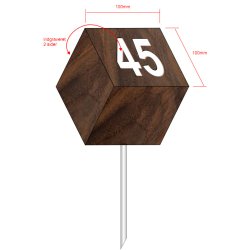 Tee markering, terning i tr, 10x10x10 cm