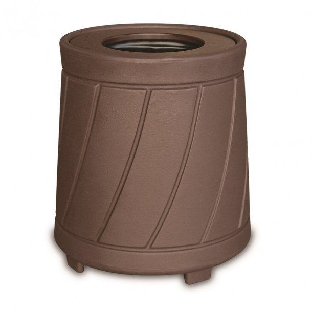 Affaldsspand, rund med lg i genbrugsplast