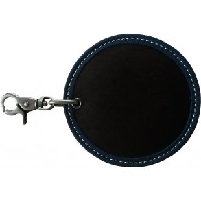 Bagmrker, lder og metal, navy bl