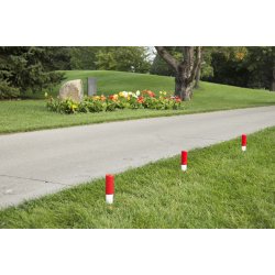 Vejvisning, markeringsple med farvet top (Directional stakes)