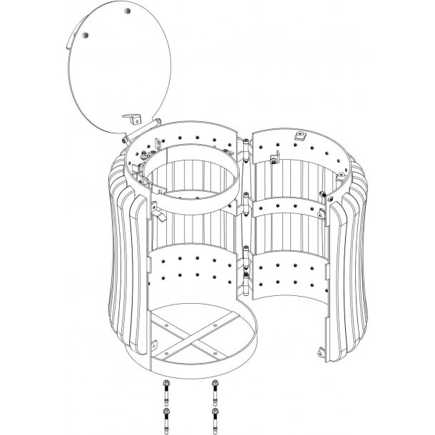 Affaldsspand i tr, 60, 90 og 120 Liter