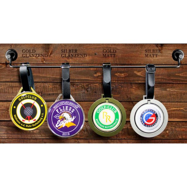 Bagmrker, metal med lderrem