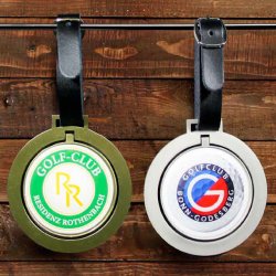 Bagmrker, metal med lderrem