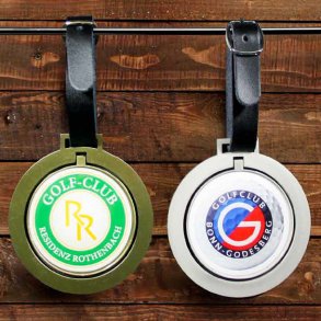 Bagmrker, metal med lderrem